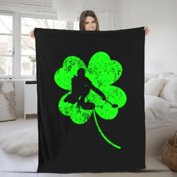 Discover Curling St. Patrick's day shamrock Fleece Blankets