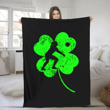 Discover Volleyball St. Patrick's day shamrock Fleece Blankets
