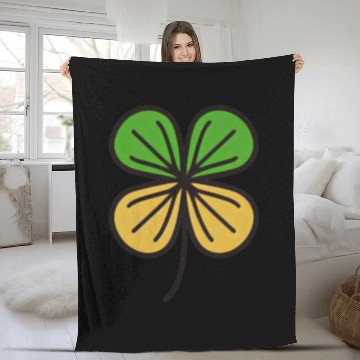 Discover Patrick s day four leaf clover png Fleece Blankets