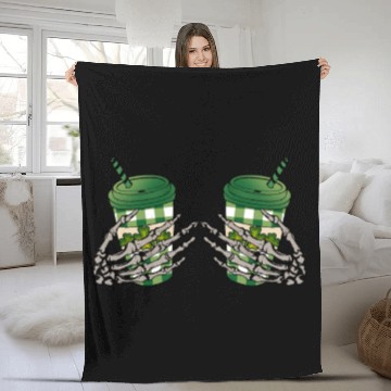 Discover Skeleton Hand Patricks day Graphics Fleece Blankets