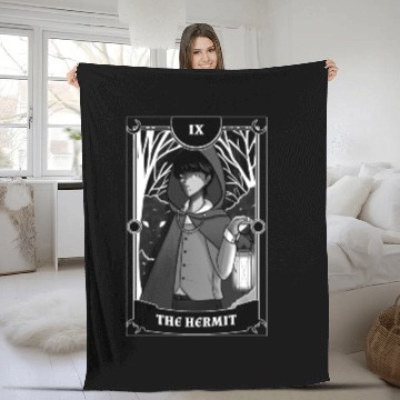 Discover Anime Tarot Card The Hermit Occult Gothic Witch Fleece Blankets