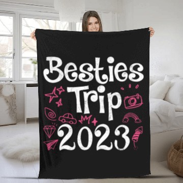 Discover Besties Trip 2023 Summer Vacation Spring Break Fleece Blankets