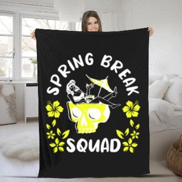 Discover Spring Break Squad Summer Vacation Spring Break Fleece Blankets