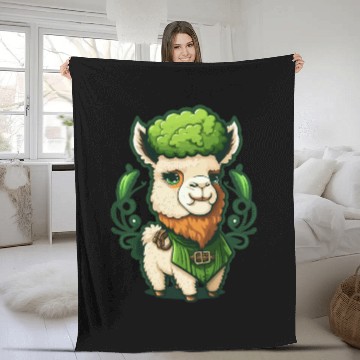 Discover Sweet St Patrick's Day Lama Fleece Blankets