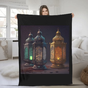 Discover Ramadan lanterns Fleece Blankets