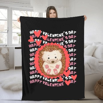 Discover Happy Valentine s T Hedgehog Valentine Teacher Val Fleece Blankets