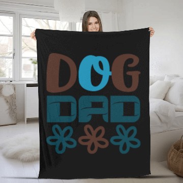 Discover Dog dad Fleece Blankets