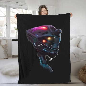 Discover sci-fi robot Fleece Blankets
