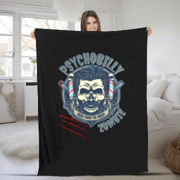Discover Psychobilly Zombie Retro Design Fleece Blankets