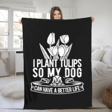 Discover Tulip Gardening Dog Fleece Blankets