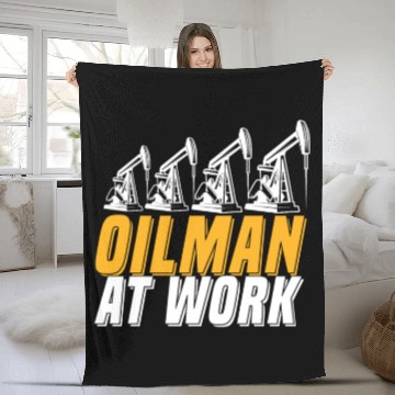 Discover Oilfield Oil Drilling Oilman Fleece Blankets