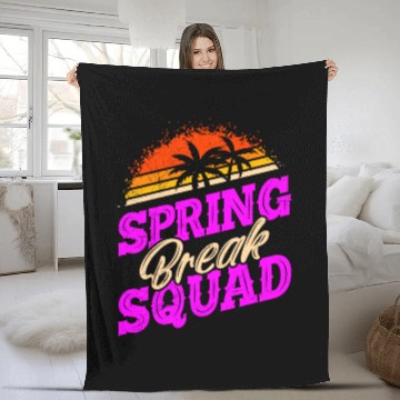 Discover Spring Break Squad Vacation Friends Spring Break Fleece Blankets