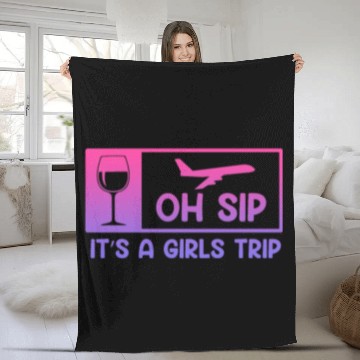 Discover It's a Girls Trip Girls Vacation Spring Break Fleece Blankets