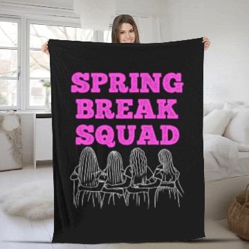 Discover Spring Break Squad Summer Vacation Spring Break Fleece Blankets