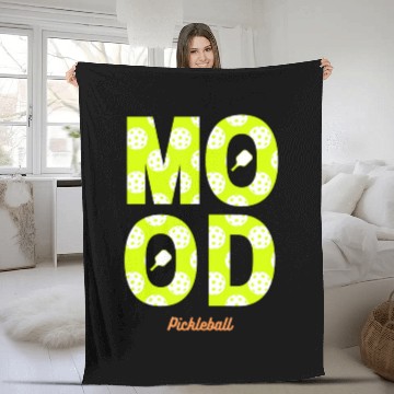 Discover Pickleball Mood Play Pickleball Fleece Blankets
