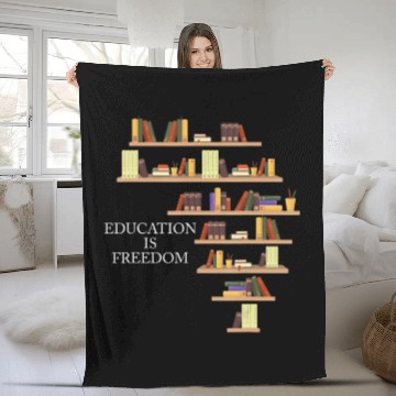 Discover Black History Month Education is Freedom Teacher Fleece Blankets