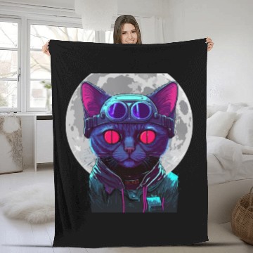 Discover SPACE CAT 1 Fleece Blankets