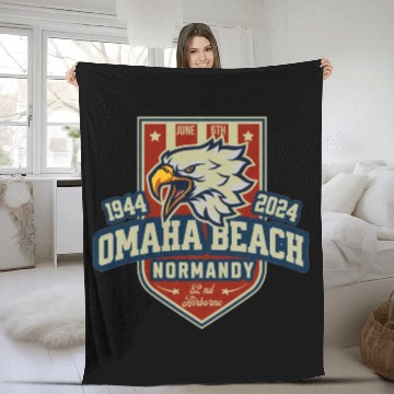 Discover Omaha Beach Normandy D DAY 80 th anniversary Fleece Blankets