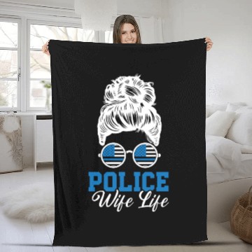 Discover Police Wife Life Cop Law Enforcement Officer Fleece Blankets
