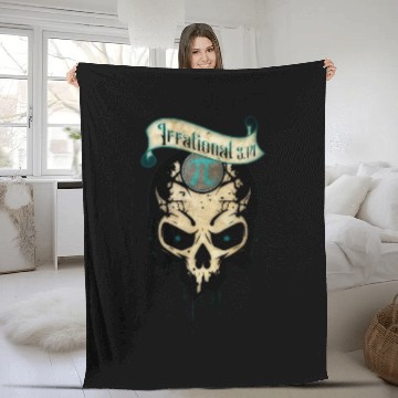 Discover PI Day Irrational Skull Design Teal Edition Fleece Blankets