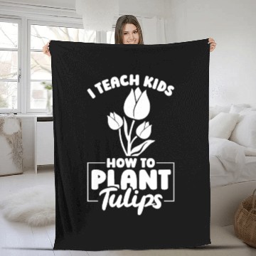 Discover Tulip Gardening Tulips Fleece Blankets
