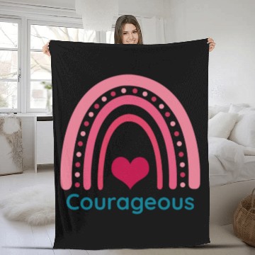 Discover Courageous Viva Magenta Boho Rainbow Fleece Blankets