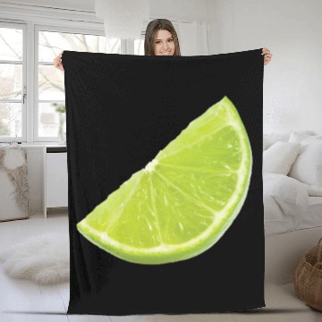 Discover sliced green fruit Fleece Blankets