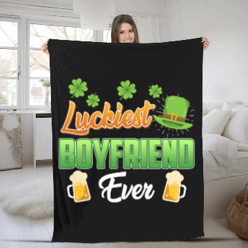 Discover Luckiest Boyfriend Ever St. Patrick's Day Fleece Blankets