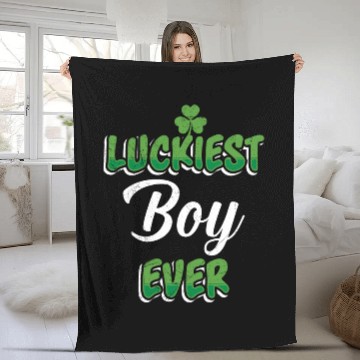 Discover St. Patrick's Day saying Luckiest Boy ever Fleece Blankets