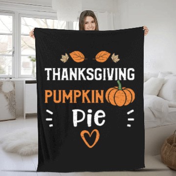 Discover Thanksgiving Pumpkin Pie - Pumpkin Fleece Blankets