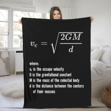 Discover Escape Velocity Gravity Physics Rocket Science Fleece Blankets