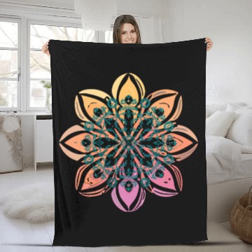 Discover mandala Clamber drawing Fleece Blankets