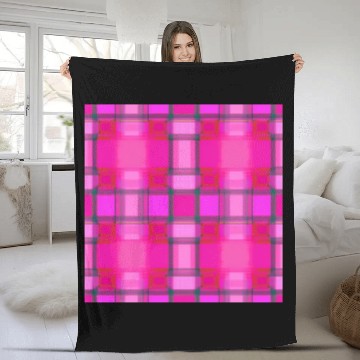 Discover Tartan Pattern in Pink Delicate and Beautiful T-Sh Fleece Blankets