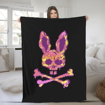 Discover Rabbit Skull Psycho Horror Fleece Blankets