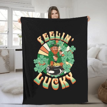 Discover Feeling Lucky Groovie Leprachaun St. Patricks Day Fleece Blankets