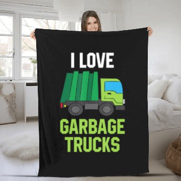 Discover I Love Garbage Trucks Funny Garbage Truck Son Fleece Blankets