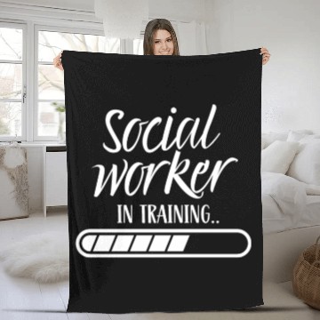 Discover Social Worker In Training Graduation Job Work Fleece Blankets