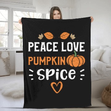 Discover Peace Love Pumpkin Spice - Pumpkin Fleece Blankets