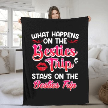 Discover Besties Trip Friends Summer Vacation Spring Break Fleece Blankets