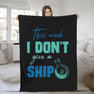 Discover I don't give a ship cruise vacation spring break Fleece Blankets