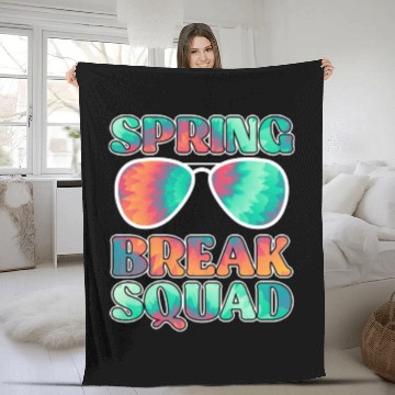Discover Spring Break Squad Summer Vacation Spring Break Fleece Blankets