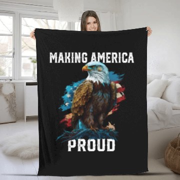 Discover Making America Proud American Bald Eagle Fleece Blankets