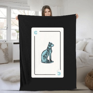 Discover Cat Playing card Cat Lovers Gift Fleece Blankets