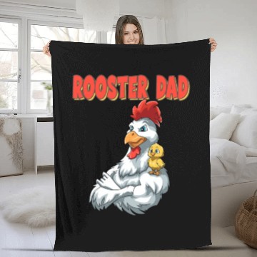 Discover Rooster Dog with Rooster Kid for a Rooster lovers Fleece Blankets