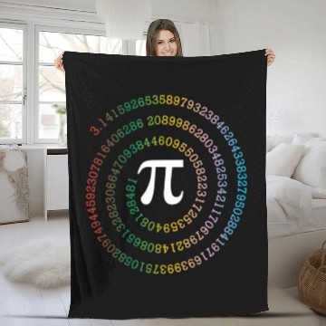 Discover Pi number sequence spiral Math Nerd Pie Day Funny Fleece Blankets