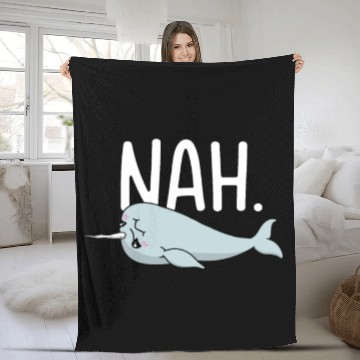 Discover Procrastinating Narwhal Lover Aquatic Animals Fleece Blankets