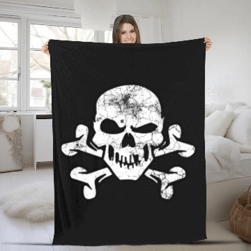 Discover Pirate Skull And Crossbones Fleece Blankets
