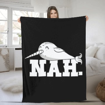 Discover Procrastinating Narwhal Lover Aquatic Animals Fleece Blankets
