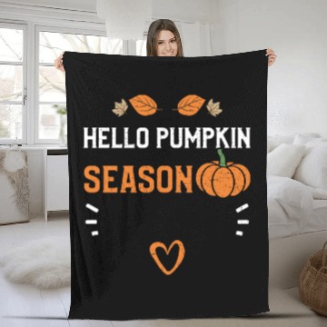 Discover Hello Pumpkin Season - Pumpkin Fleece Blankets