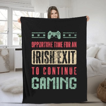Discover Irish Exit To Continue Gaming Gift Saint Patrick Fleece Blankets